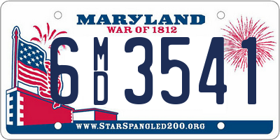 MD license plate 6MD3541