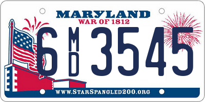 MD license plate 6MD3545