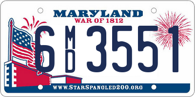 MD license plate 6MD3551