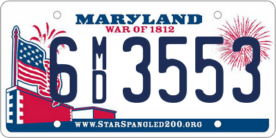 MD license plate 6MD3553