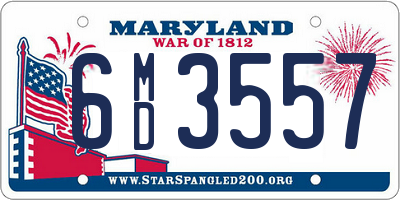 MD license plate 6MD3557