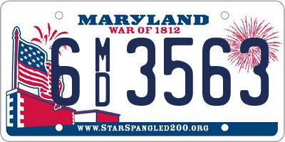 MD license plate 6MD3563