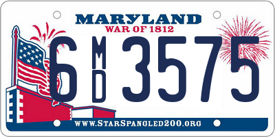 MD license plate 6MD3575