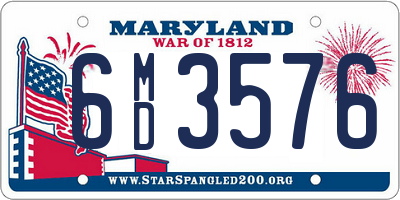 MD license plate 6MD3576