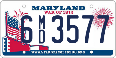 MD license plate 6MD3577