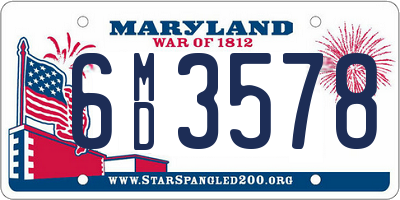 MD license plate 6MD3578