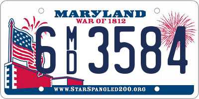 MD license plate 6MD3584