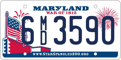 MD license plate 6MD3590