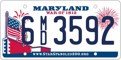 MD license plate 6MD3592