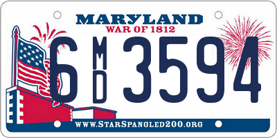 MD license plate 6MD3594