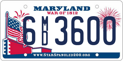 MD license plate 6MD3600