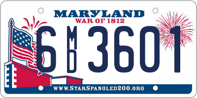 MD license plate 6MD3601