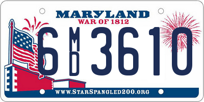 MD license plate 6MD3610