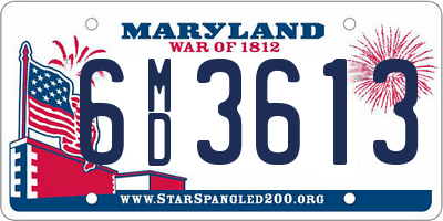 MD license plate 6MD3613