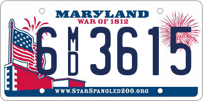 MD license plate 6MD3615