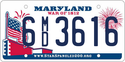 MD license plate 6MD3616