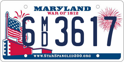 MD license plate 6MD3617