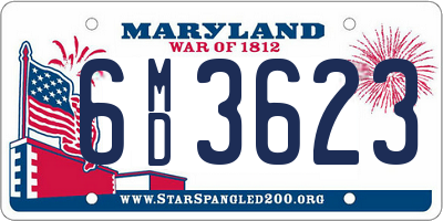 MD license plate 6MD3623