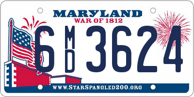 MD license plate 6MD3624