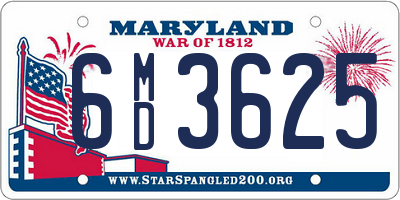 MD license plate 6MD3625