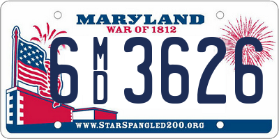 MD license plate 6MD3626