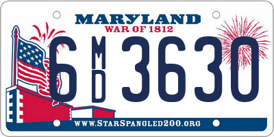 MD license plate 6MD3630