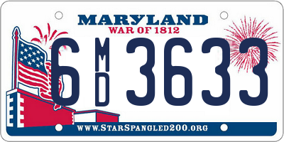 MD license plate 6MD3633