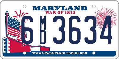 MD license plate 6MD3634