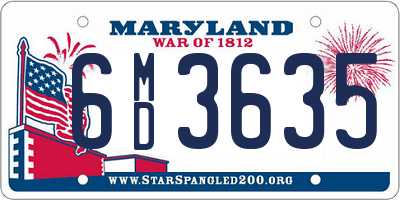 MD license plate 6MD3635