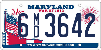 MD license plate 6MD3642