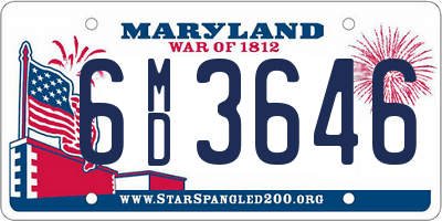 MD license plate 6MD3646