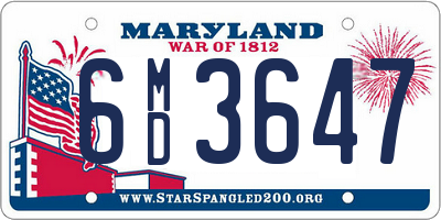 MD license plate 6MD3647