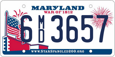 MD license plate 6MD3657