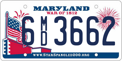 MD license plate 6MD3662