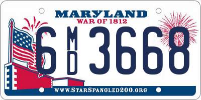 MD license plate 6MD3668