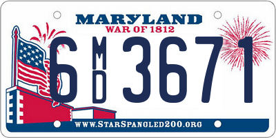 MD license plate 6MD3671