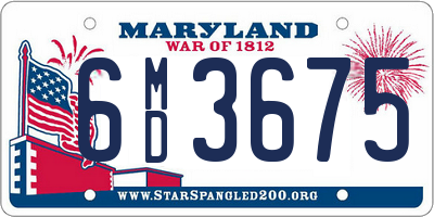 MD license plate 6MD3675