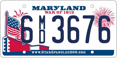 MD license plate 6MD3676