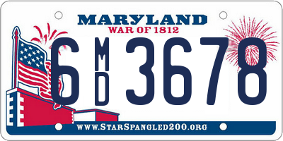 MD license plate 6MD3678