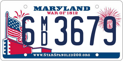 MD license plate 6MD3679