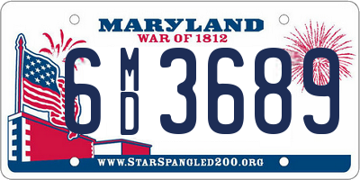 MD license plate 6MD3689