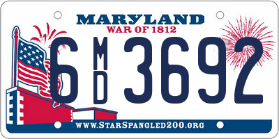 MD license plate 6MD3692