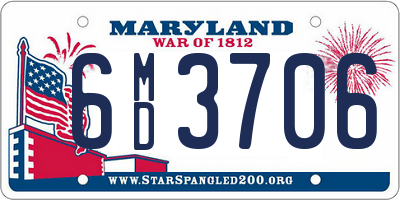 MD license plate 6MD3706
