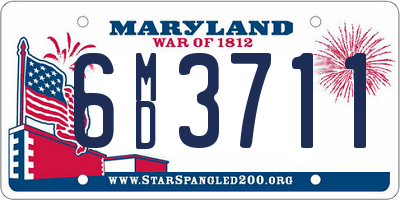 MD license plate 6MD3711