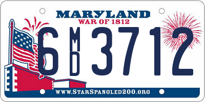 MD license plate 6MD3712