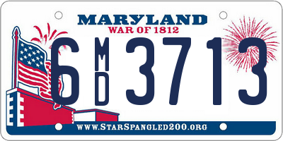 MD license plate 6MD3713