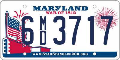 MD license plate 6MD3717