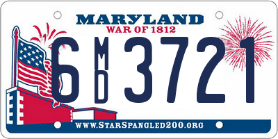 MD license plate 6MD3721
