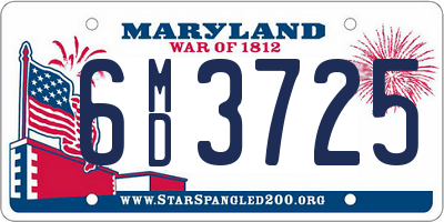 MD license plate 6MD3725