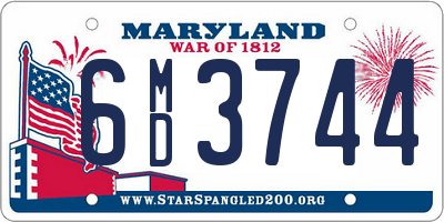 MD license plate 6MD3744